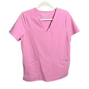 FIGS Technical Collection Scrub Top Pink Size Small V-Neck Classic Core Style
